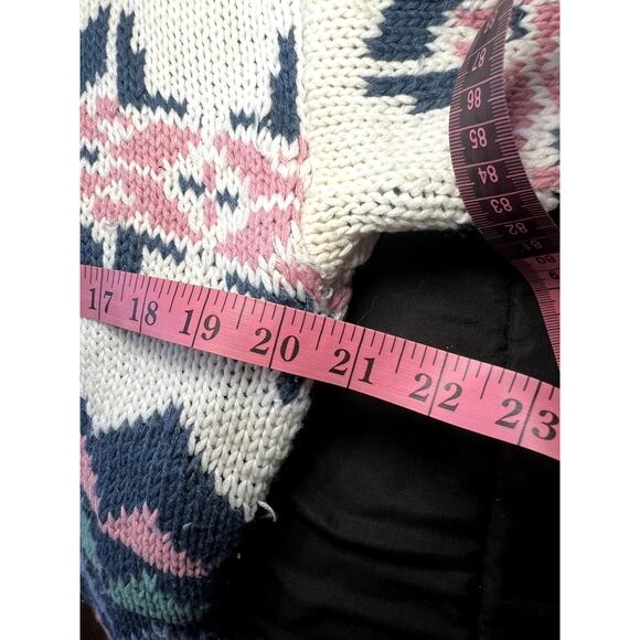 Brandon vintage fair isle knit sweater womens large cabincore grandmacore heavy - Picture 4 of 5